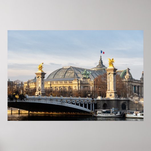 Pont Alexandre III en Grand Palais in het gouden u Poster (Voorkant)