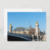 Pont Alexandre III en Grand Palais op een zonnige Briefkaart (Voorkant / Achterkant)