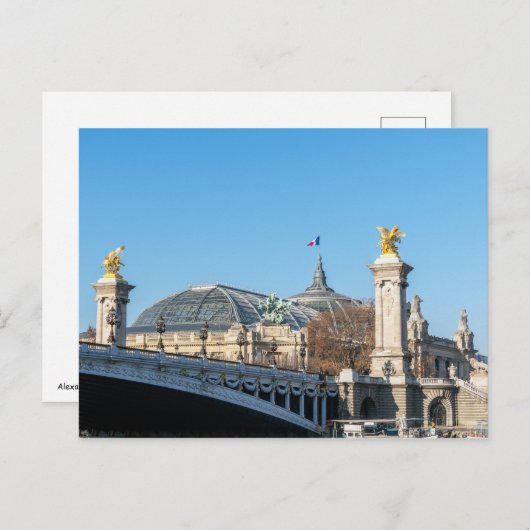Pont Alexandre III en Grand Palais op een zonnige Briefkaart (Voorkant / Achterkant)