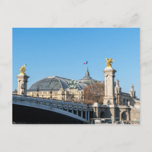 Pont Alexandre III en Grand Palais op een zonnige Briefkaart