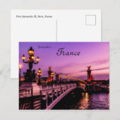 Pont Alexandre III Paris France Carte Postale (Devant / Derrière)