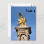 Pont Alexandre lll bridge - Parijs, Frankrijk Briefkaart (Voorkant / Achterkant)