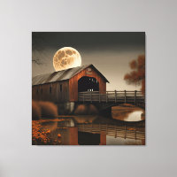 Pont couvert fabuleux et toile Art Moon