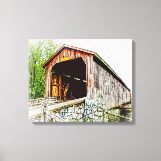 Pont couvert — Impression d'art en toile (Recto)