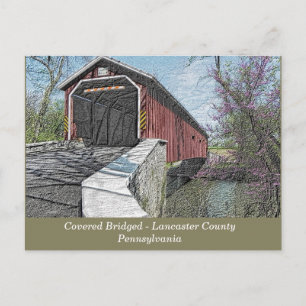 Pont couvert - Lancaster, PA - carte postale