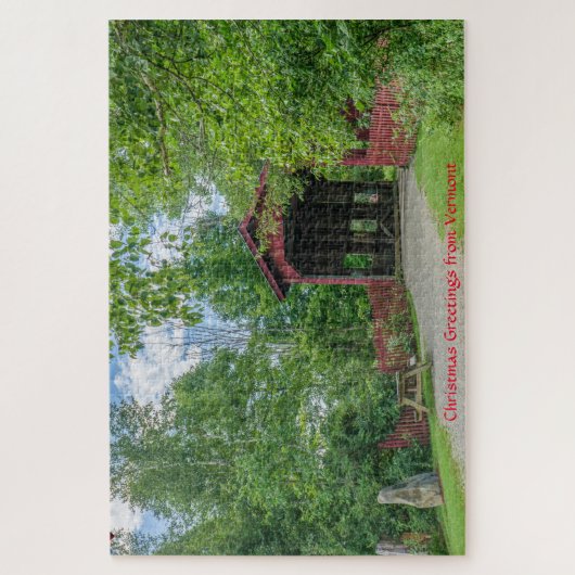 Pont couvert Vermont Jigsaw Puzzle (Vertical)