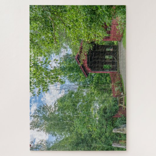 Pont couvert Vermont Jigsaw Puzzle (Vertical)