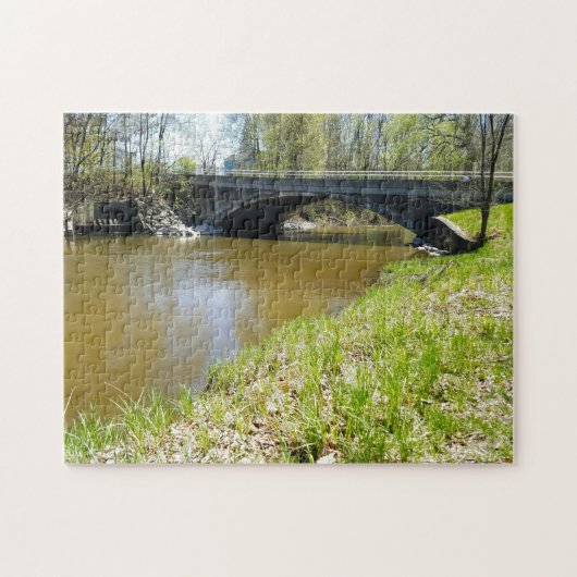 Pont créatif de rivière vert photo puzzle (Horizontal)