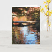 Pont dans la carte de voeux de jardin (Fleur jaune)