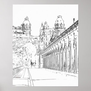 Pont de Bir-Hakeim over de Seine - Parijs, Frankri Poster