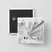 Pont de Bir-Hakeim - Parijs, Frankrijk Vierkante Button 5,1 Cm (Voorkant /achterkant)