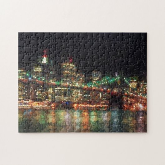 Pont de Brooklyn au puzzle de nuit (Horizontal)