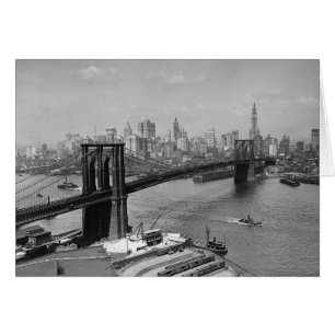 Pont de Brooklyn & ciel de Manhattan, 1920
