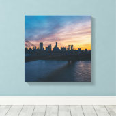 Pont de Brooklyn Coucher de soleil Toile Murale - (Insitu (Plancher de Bois))