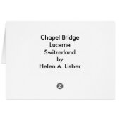 Pont de la Chapelle, Lucerne, carte Suisse (Dos Horizontal)