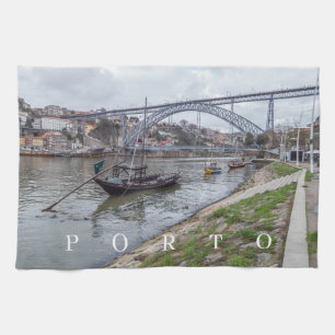 Pont de Porto et vue bateau serviette de thé