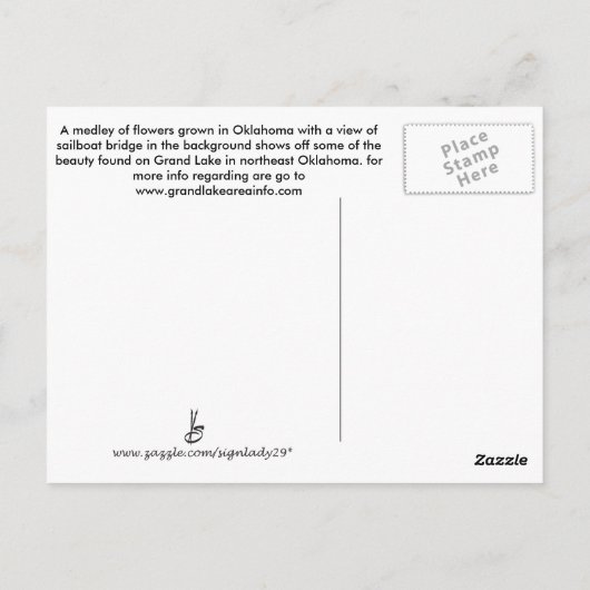 Pont de voiliers et fleurs 15r1 carte postale (Dos)