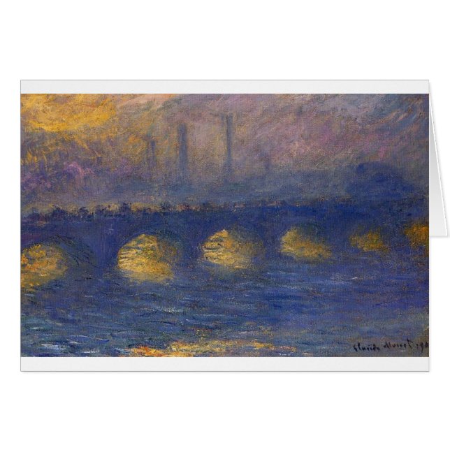 Pont de Waterloo, temps obscurci par Claude Monet (Devant horizontal)