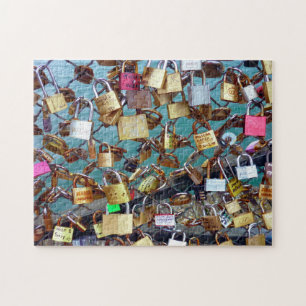 Pont des Arts Liefdessloten Parijs. Legpuzzel