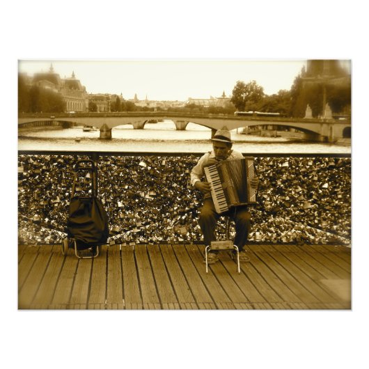 Pont des Arts: The Love Lock Bridge, Parijs Foto Afdruk (Voorkant)