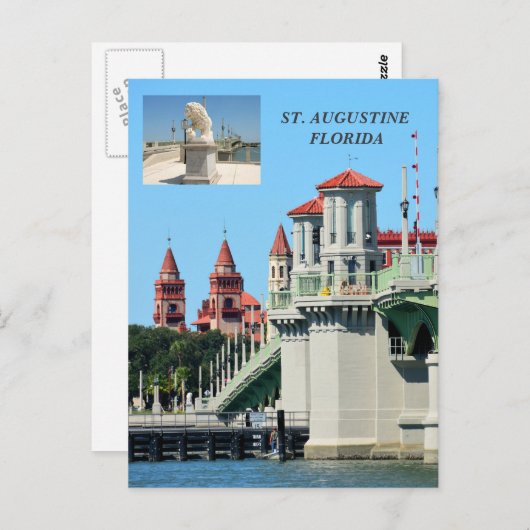 Pont des Lions St Augustine, Floride Carte postale (Devant / Derrière)