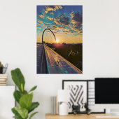 Pont du coucher du soleil - Poster (Bureau à domicile)