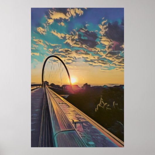 Pont du coucher du soleil - Poster (Devant)