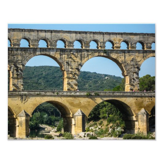 Pont du Gard, Frankrijk - Foto print Foto Afdruk (Voorkant)