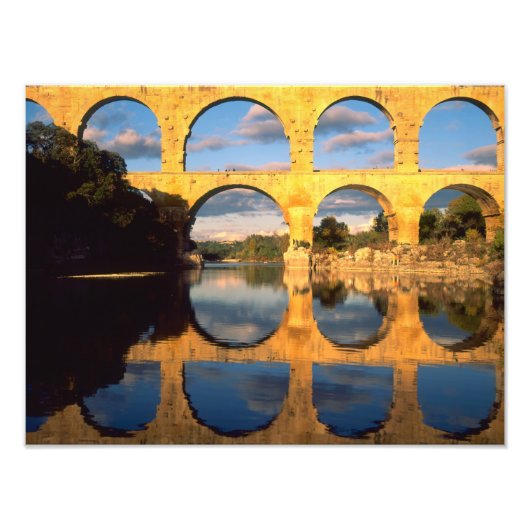 Pont du Gard, Gardon River, Gard, Languedoc, Foto Afdruk (Voorkant)