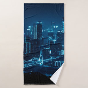 Pont et l'architecture urbaine de ville la nuit à