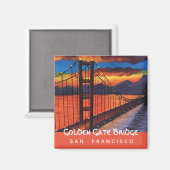 Pont Golden Gate | Peinture acrylique | Magnet (Recto/Verso)