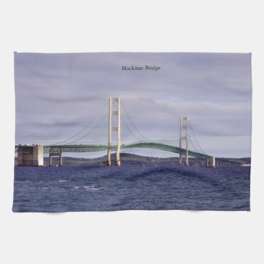 Pont Mackinac Serviette de cuisine Mackinaw City (Horizontal)