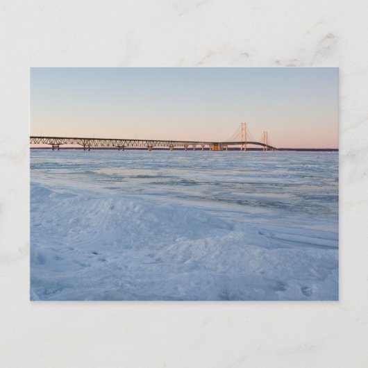 Pont Mackinaw en hiver Carte postale (Devant)