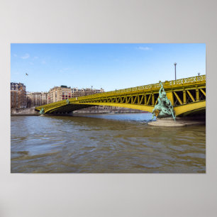 Pont Mirabeau over de Seine - Paris Frankrijk. Poster