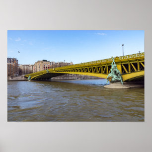 Pont Mirabeau over de Seine - Paris Frankrijk. Poster