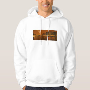 Pont Mirabeau Paris France Night Skyline Panorama Hoodie