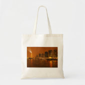 Pont Mirabeau Paris France Night Skyline Panorama Tote Bag (Voorkant)