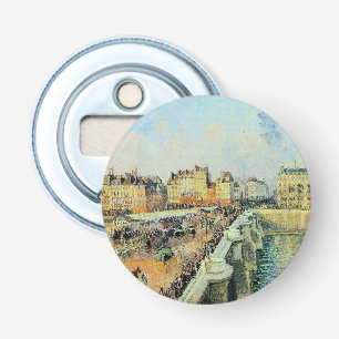 Pont Neuf, vanmiddag, Sunlight Camille Pissarro Button Flesopener