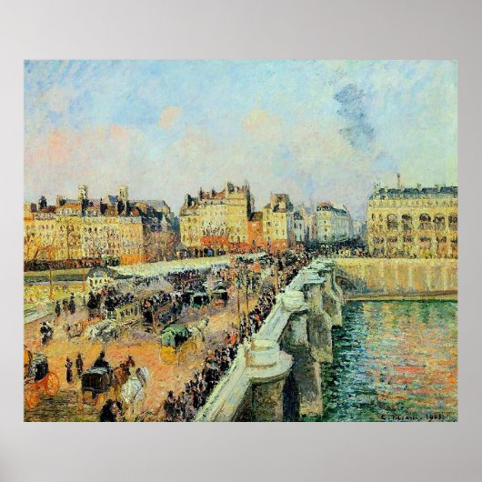 Pont Neuf, vanmiddag, Sunlight Camille Pissarro Poster (Voorkant)