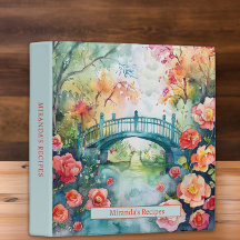 Pont piétonnier floral aquarelle à monogramme pers