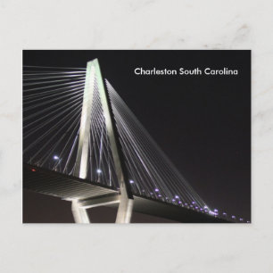 Pont Ravenel à la nuit, Charleston SC, carte posta