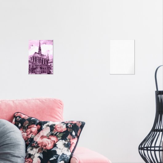 Pont rose néon et cobalt arcs sur un c lumineux (Salon)