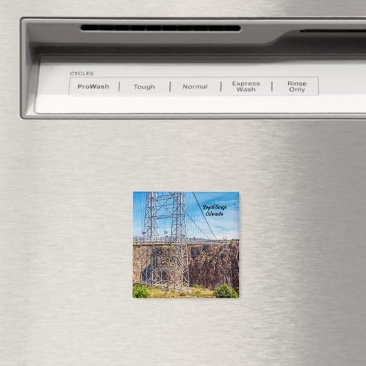 Pont Royal Gorge Vue latérale Magnet Carré (In Situ (Lave-vaisselle))