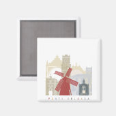 Ponta Delgada skyline poster Magneet (Voorkant / Achterkant)