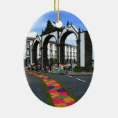 Ponta Delgada stadpoorten Keramisch Ornament (Achterkant)