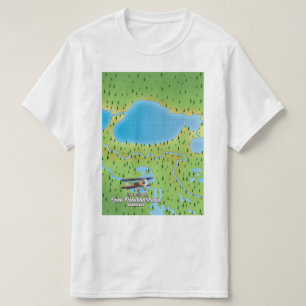 Pontchartrainmeer Louisiana meer kaart T-shirt