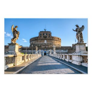 Ponte en Castel Sant'Angelo - Rome, Italië Foto Afdruk
