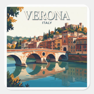 Ponte Pietra Verona Italy Vierkante Sticker
