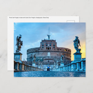 Ponte Sant'Angelo bij zonsopgang - Rome Italië Briefkaart