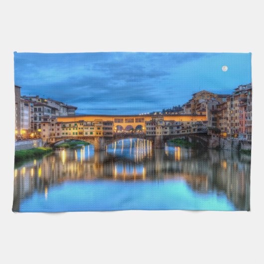 Ponte vecchio-brug in Florence, Italië Theedoek (Horizontaal)